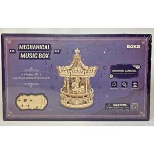 RORK Romantic Carousel Mechanical Music Box Kit Age 14+ Kit DIY Project Craft